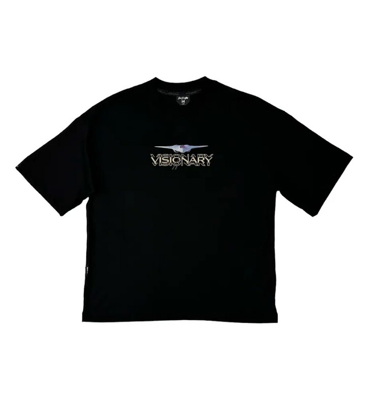 Boxy Tee | BlacK , Black Glitter  | Laser Jet