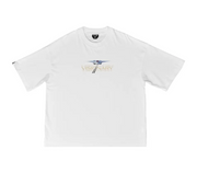 Boxy Tee | White , Black Glitter  | Laser Jet