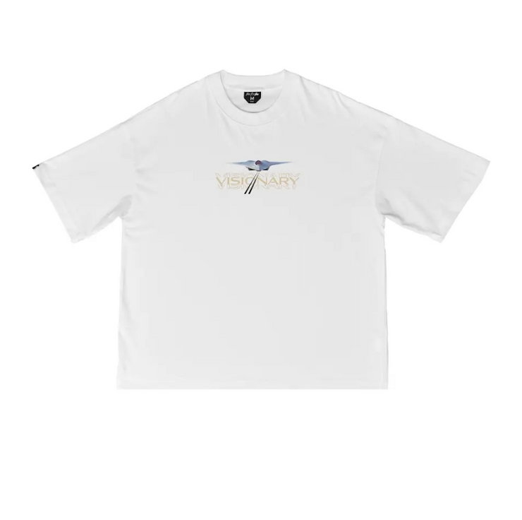 Boxy Tee | White , Black Glitter  | Laser Jet