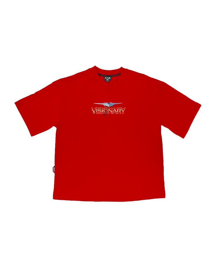 Boxy Tee | Red , Black Glitter  | Laser Jet