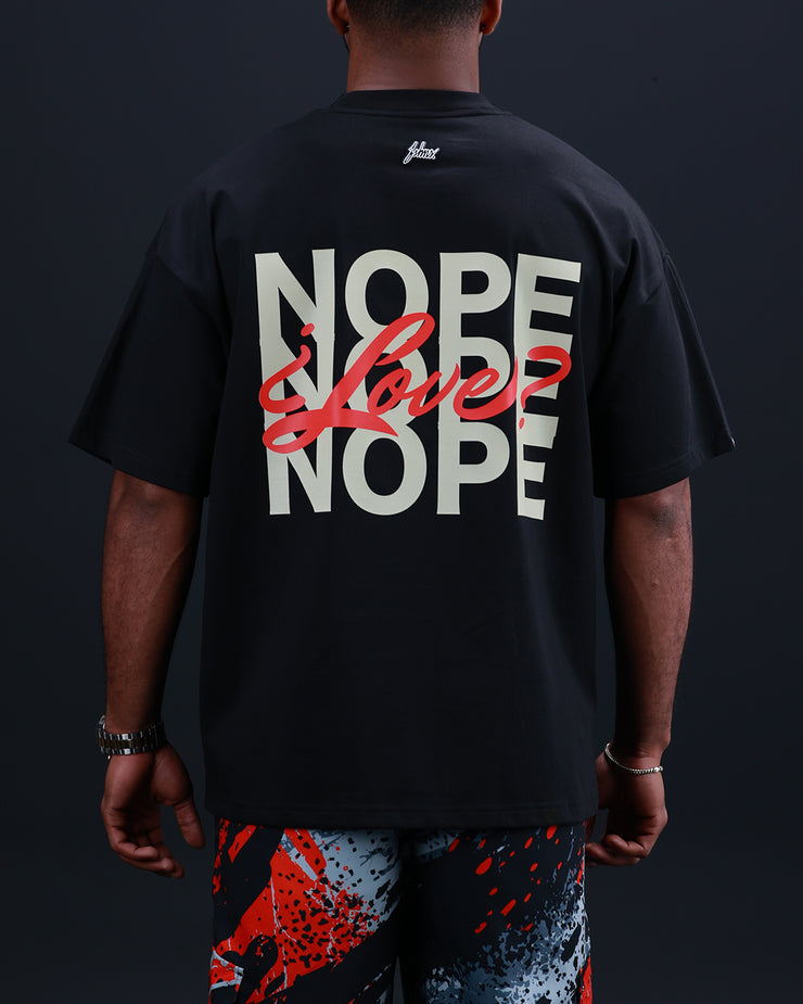 NOPE Oversize Tee | BLACK, Beige, Red |  Valentine Hearths | FSHNS