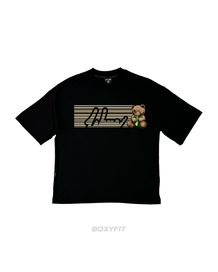 BAR BONG BEAR Boxy Tee | BLACK, BEIGE |  FSHNS 420