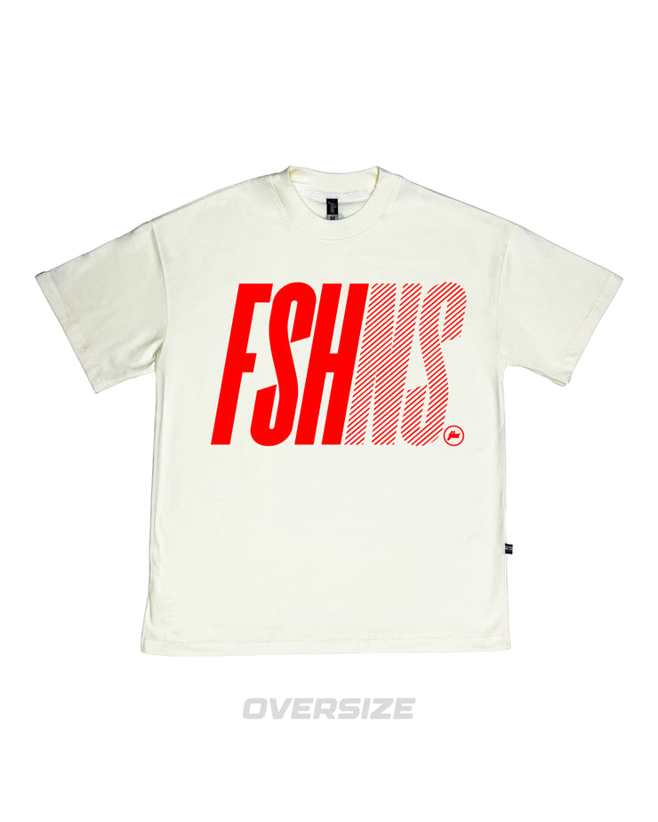 Block Type Oversize Tee | Vanilla, Red | FSHNS