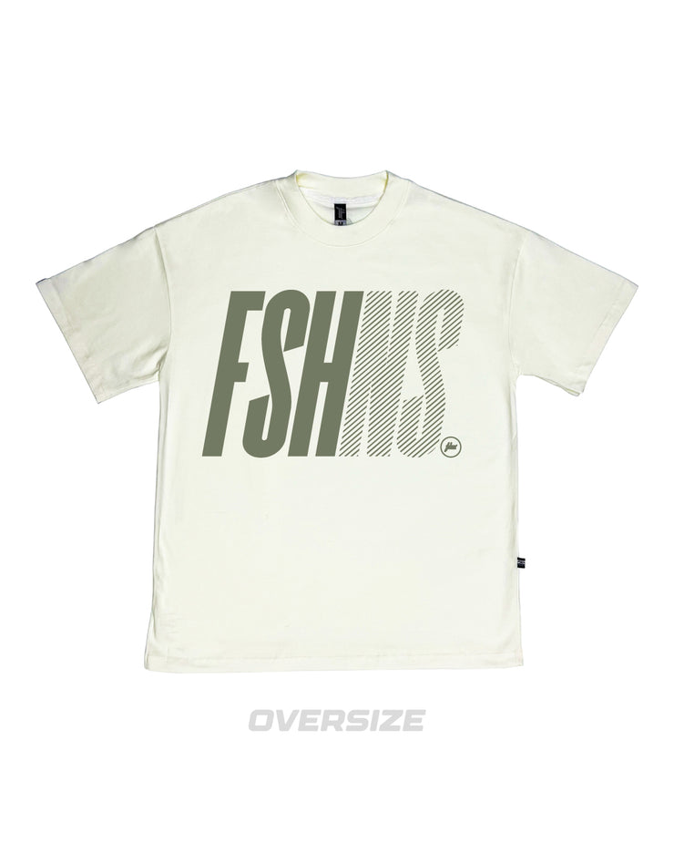 Block  Type Oversize Tee |Vanilla ,Olive  | FSHNS