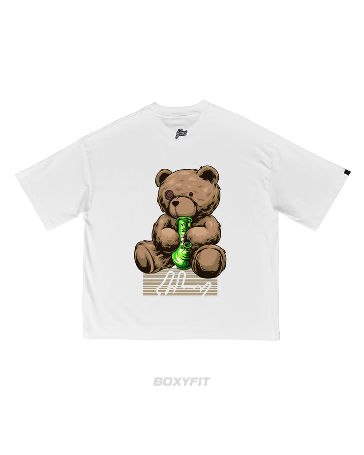 BONG Bear  Boxy Tee | WHITE, BEIGE   |  FSHNS 420