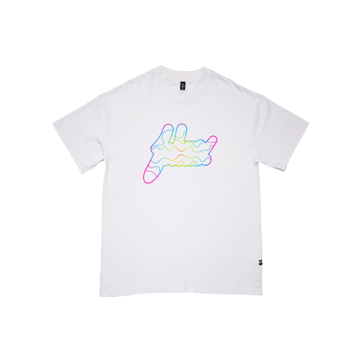 Reflective  Rainbow Big Logo Oversize | White   | FSHNS