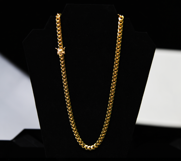 SOLID CUBAN CHAIN 22" LONG | GOLD |SILVER 925