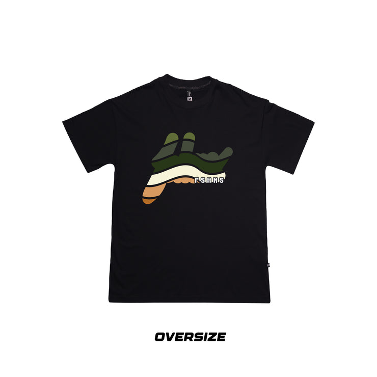 Curly Oversize tee | Black,G,B,T,V |  FSHNS