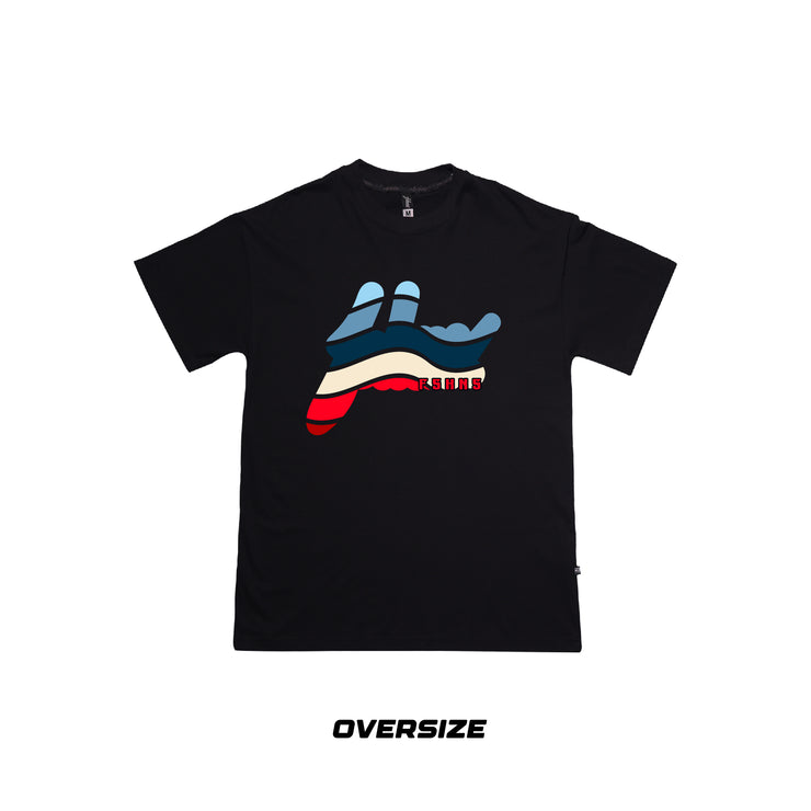 Curly Oversize tee | Black  B, R, V | FSHNS