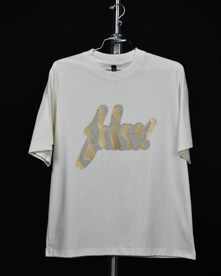 FSHNS Big Logo OVERSIZE tee | Vanilla, Gold Vegas    | Cutter Rhinestone