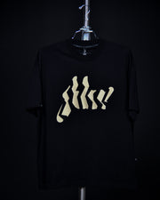 FSHNS Big Logo OVERSIZE tee | Black, Gold Vegas    | Cutter Rhinestone