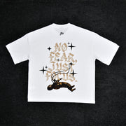 Astro Boxy Tee | White , Beige , Black Glitter | Just Focus