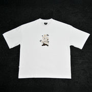 Astro Boxy Tee | White , Beige , Black Glitter | Just Focus