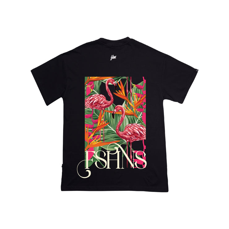 Flamingo Oversize tee |  Black, Fuchsia, Green , Beige   |  FSHNS