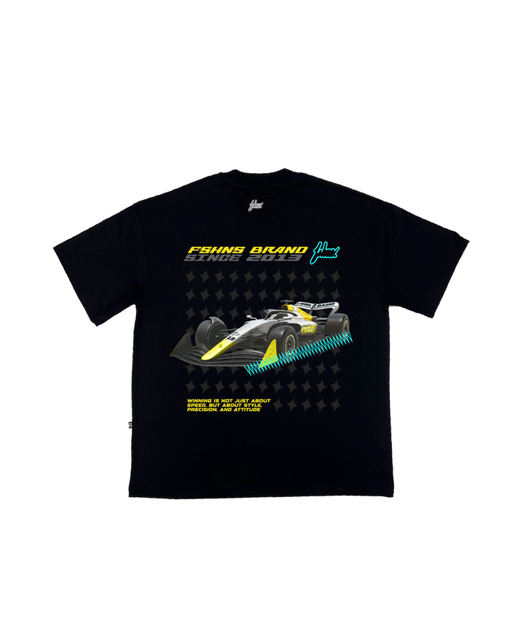 Big Art Oversize tee | Black , Teal, Yellow | Formula 1 P.R