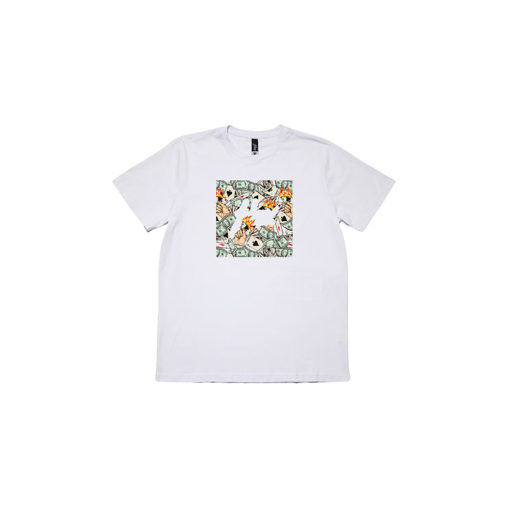 Gambling Premium tee | White | Money and Cards |  FSHNS