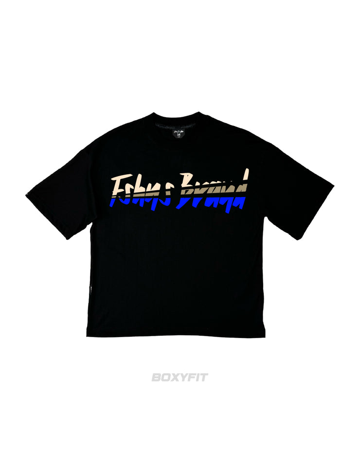 GLEAM LETTER Boxy Tee | BLACK , BEIGE, R.BLUE   |  FSHNS