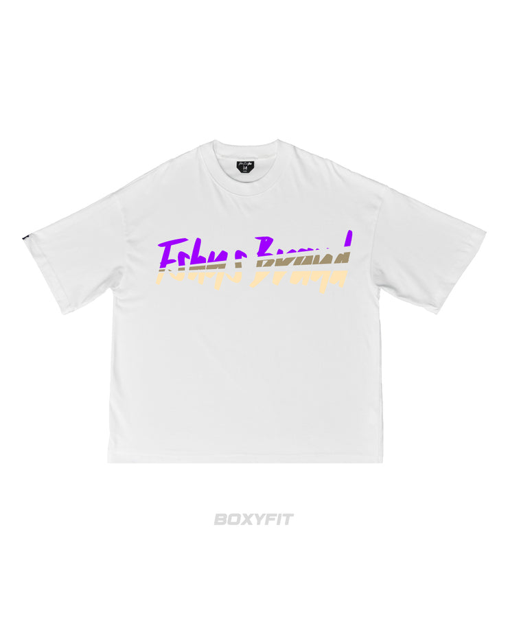 GLEAM LETTER Boxy Tee |  White , Purple ,Beige    |  FSHNS