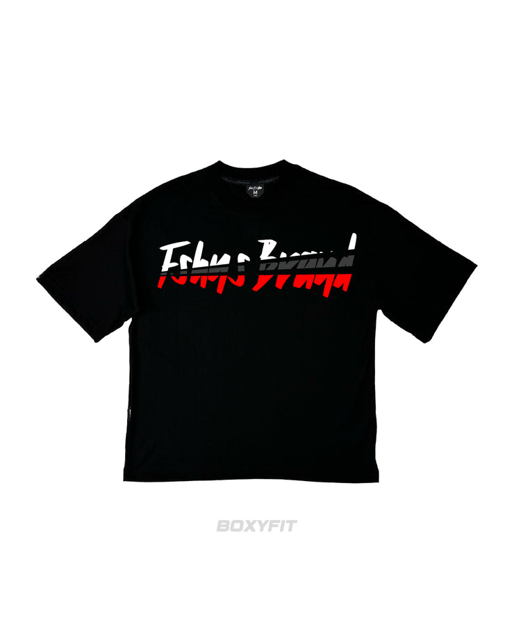 GLEAM LETTER Boxy Tee | Black, White , Red  |  FSHNS