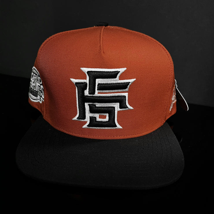 HUSTLE SNAPBACK |Terracota  | DESIGN Black, White |  FSHNS