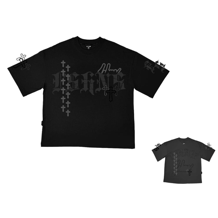 Holy Vice Oversize Tee | Black, Black Glitter | FSHNS Pray Collection