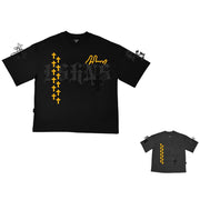 Holy Vice Oversize Tee | Black , Gold Metalic   | FSHNS Pray Collection
