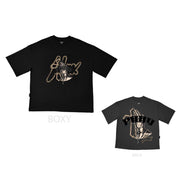 Holy Hands  Boxy Tee | Black, Black Glitter | FSHNS Pray Collection