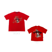 Holy Hands  Boxy Tee |  Red , Black Glitter | FSHNS Pray Collection