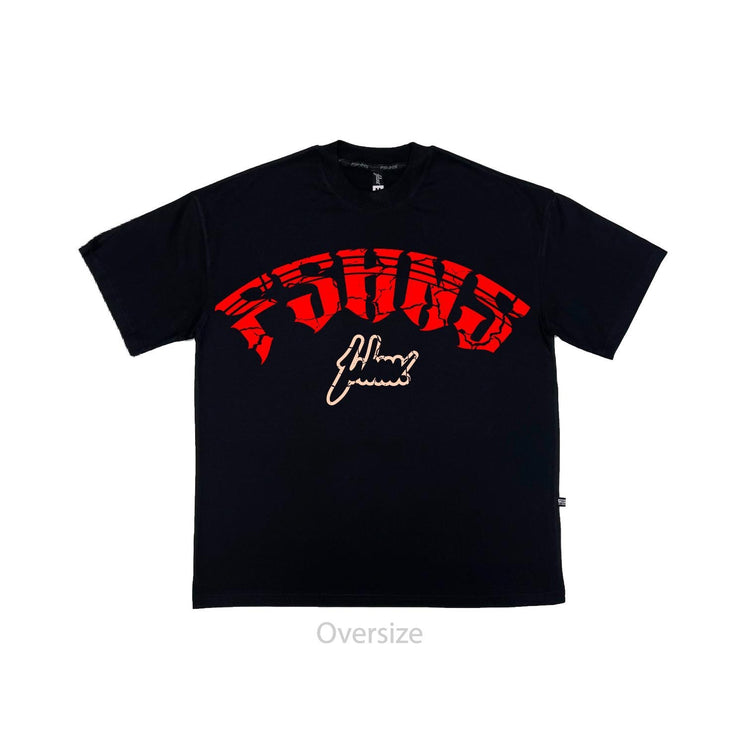 Dust and Glory Big Logo Oversize Tee | Black, Red | FSHNS Pray Collection