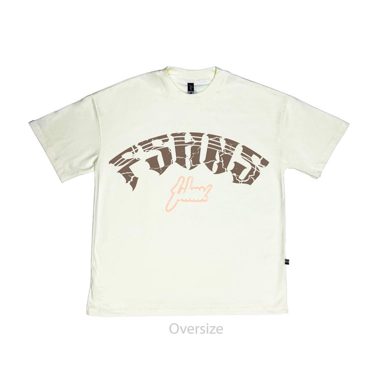 Dust and Glory Big Logo Oversize Tee | Vanilla , Beige | FSHNS Pray Collection