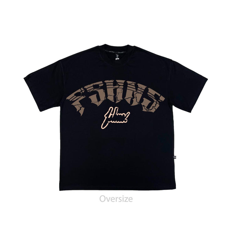 Dust and Glory Big Logo Oversize Tee | Black, Chocolate  | FSHNS Pray Collection
