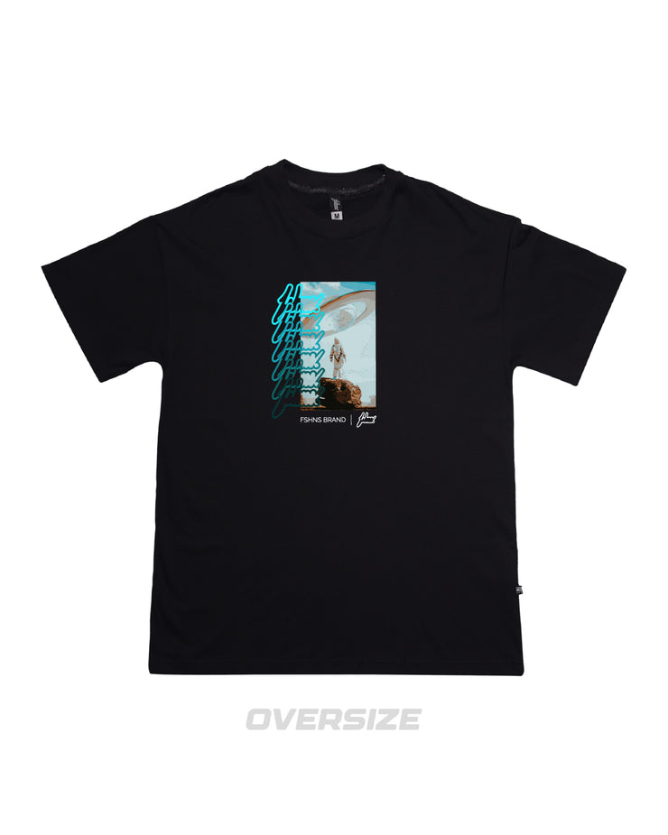 Infinity Astro Oversize Tee| Black , Sky Blue | FSHNS