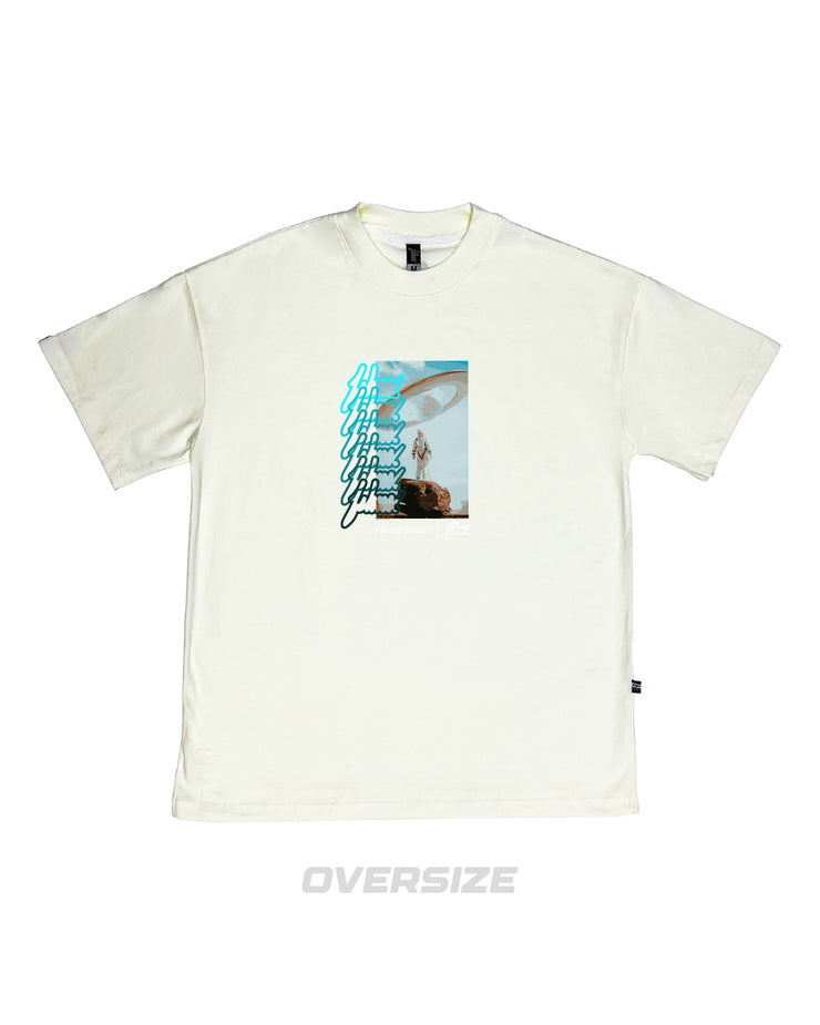 Infinity Astro Oversize Tee| Vanillla  , Sky Blue | FSHNS