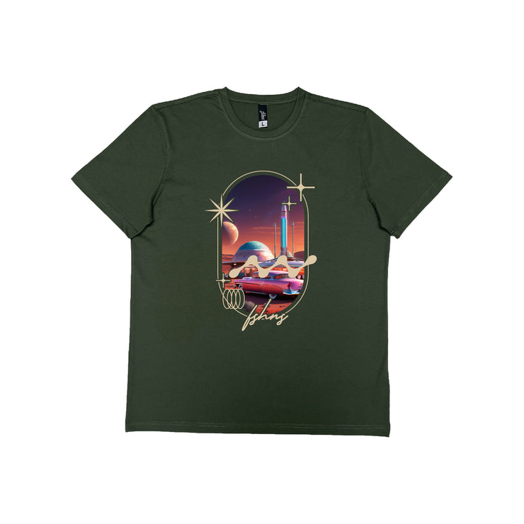 Jupiter Big Logo  Premium tee    | Olive | Retro dimension