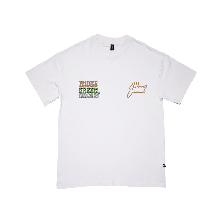 More Green Oversize Tee | |White | Beige, Green, Grey | FSHNS