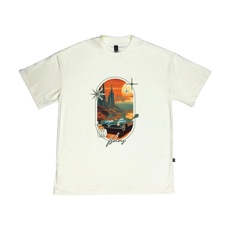 Mars Big Logo   Oversize tee  | Vanilla | Retro dimension