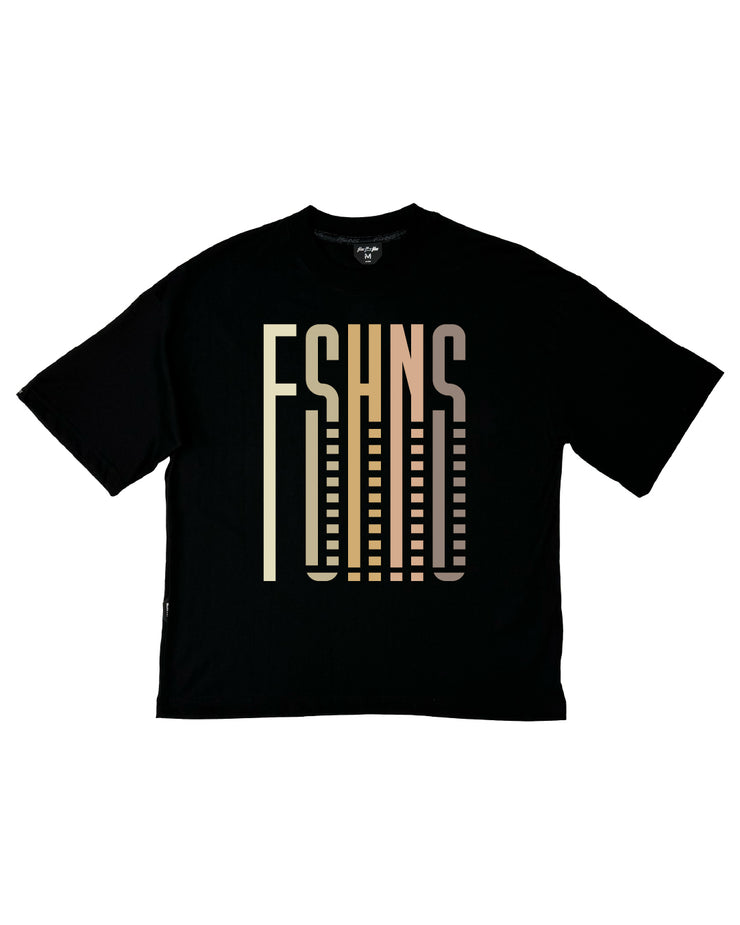Big Long Letter Boxy Tee | Black , Earth  | FSHNS Long letter