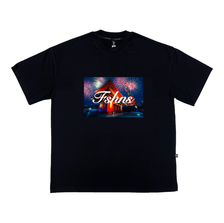 NEW YEAR Oversize Tee | BLACK,FIREWORKS |   FSHNS