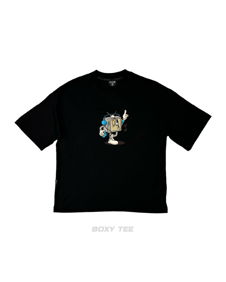 Old TV Comic Boxy Tee | Black, Multi |  FSHNS