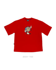 Old TV Comic Boxy Tee |  Red , Multi |  FSHNS