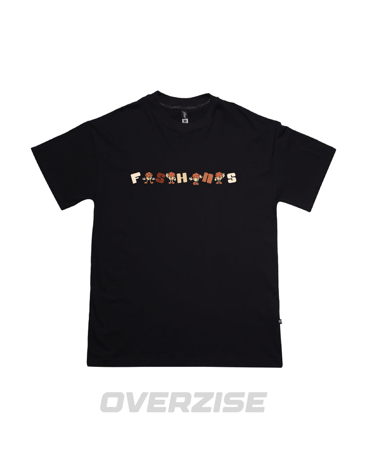 FSHNS OVERSIZE tee | Black ,Earth Colors | Muffin Cartoon