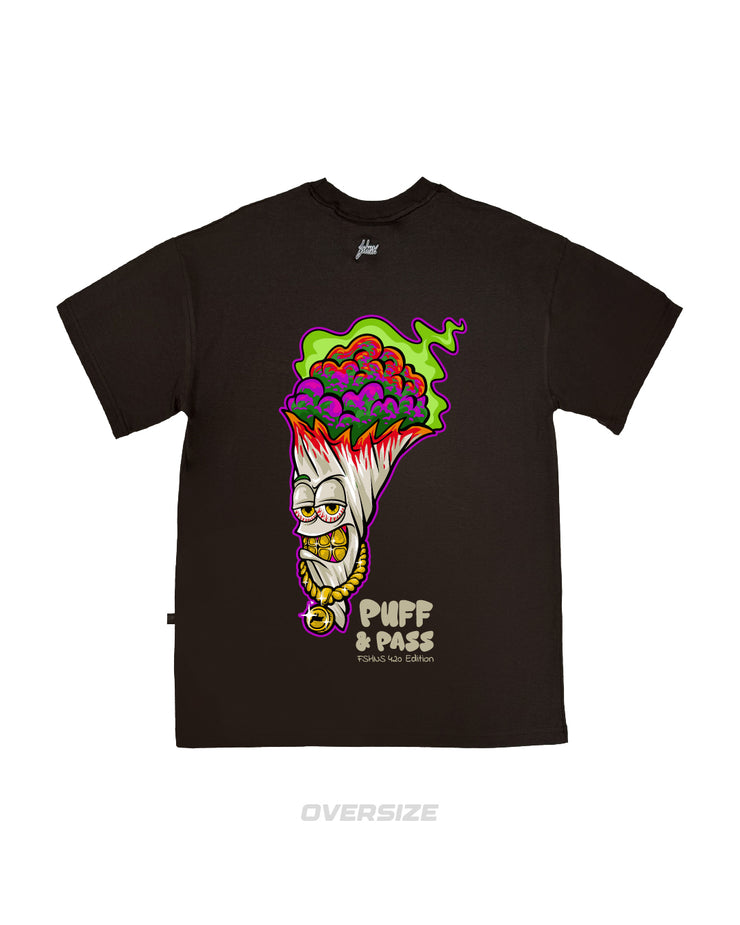 Puff & Pass Oversize tee |  Brown , Purple |  FSHNS 420