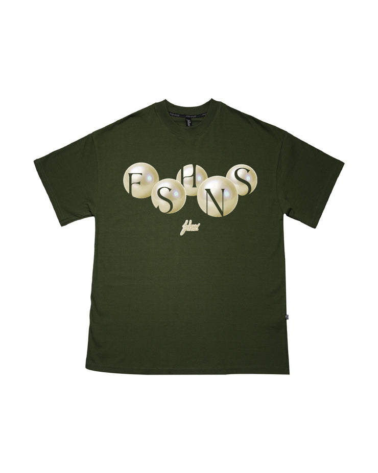 FSHNS Big Pearls  OVERSIZE tee | Olive , Beige  | Ocean Pearl