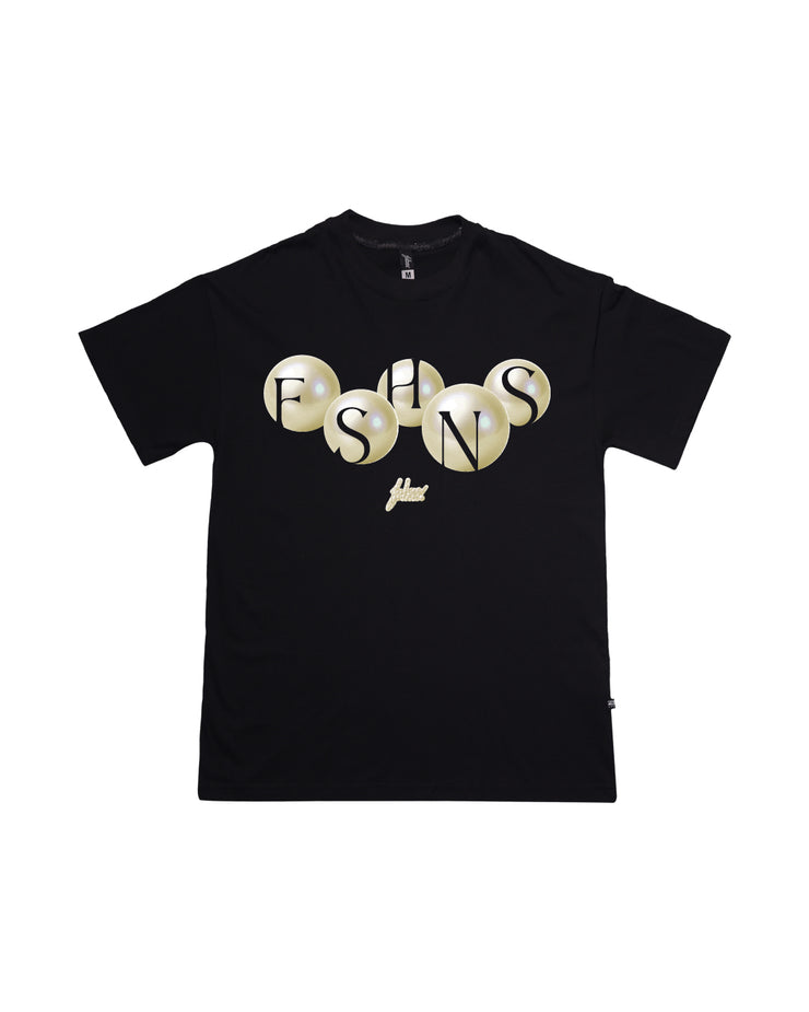 FSHNS Big Pearls OVERSIZE tee | Black, Beige  | Ocean Pearl