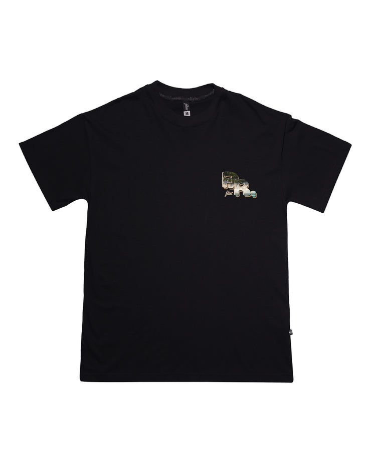 Med PR Oversize tee | Black, Flamenco | Tropical PR Collection