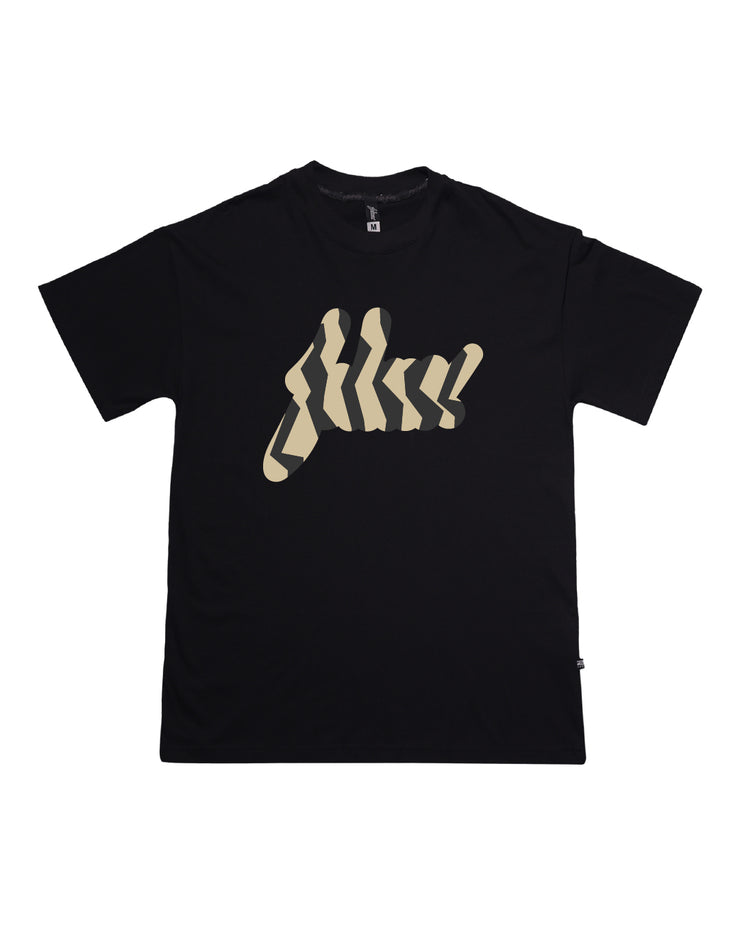 FSHNS Big Logo OVERSIZE tee | Black, Gold Vegas    | Cutter Rhinestone