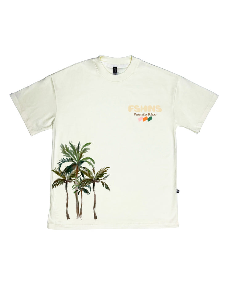 Palm Oversize tee | Vanilla , Green | Tropical PR Collection