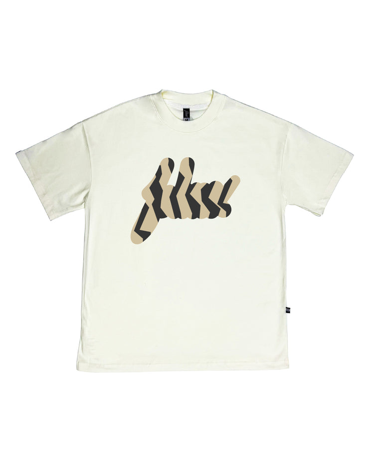 FSHNS Big Logo OVERSIZE tee | Vanilla, Gold Vegas    | Cutter Rhinestone