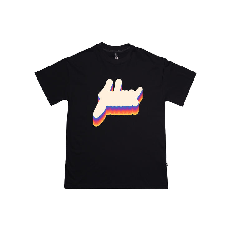 RETRO COMIC Oversize Tee | BLACK, CURVE  |   FSHNS