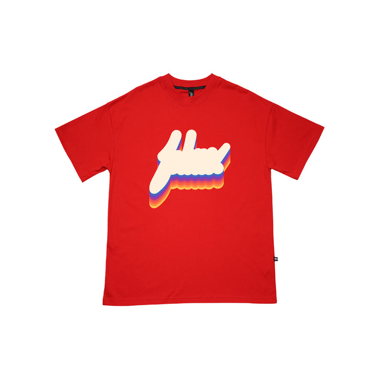 RETRO COMIC Oversize Tee | RED, CURVE  |   FSHNS